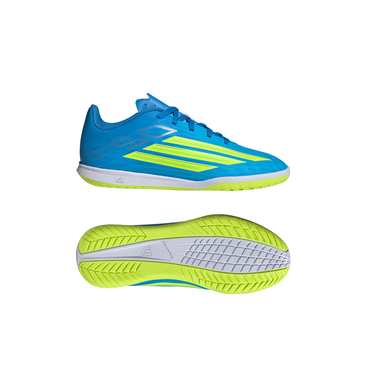 adidas F50 Club IN Indoor Youth Soccer Shoes - Blue/Yellow/Aqua