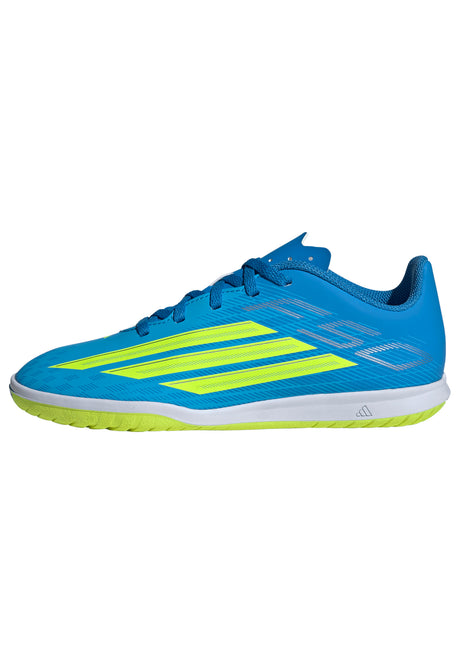 adidas F50 Club IN Indoor Youth Soccer Shoes - Blue/Yellow/Aqua