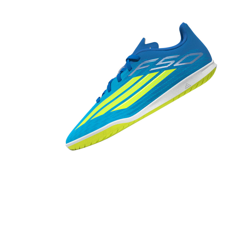 adidas F50 Club IN Indoor Youth Soccer Shoes - Blue/Yellow/Aqua
