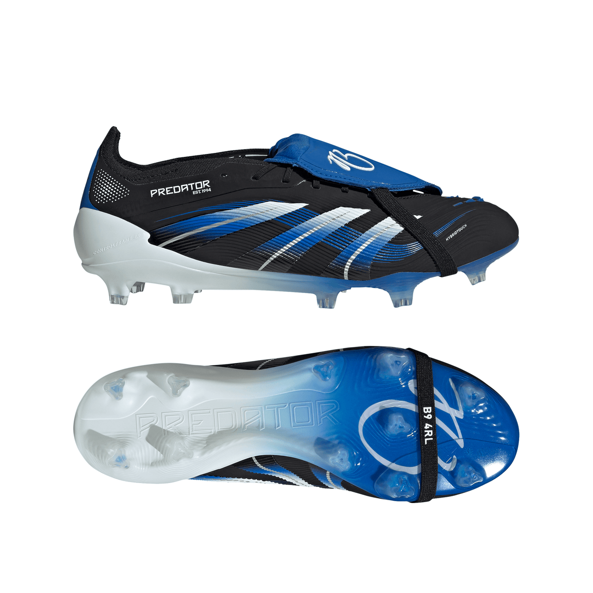 adidas Predator League JB Fold-Over Tongue FG/MG Men's Soccer Cleats - Black/White/Blue