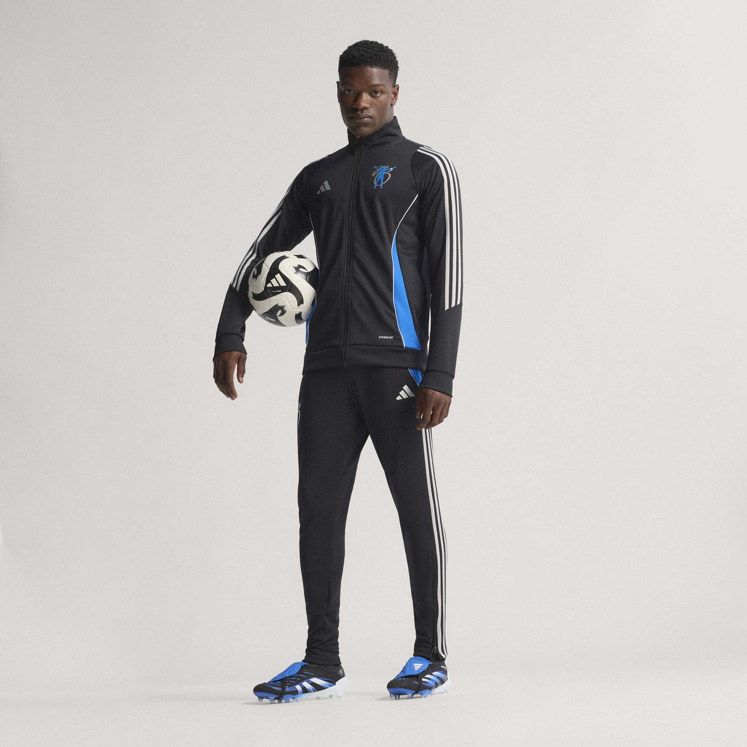 adidas Predator Elite JB Fold-Over Tongue FG Men's Soccer Cleats - Black/White/Blue