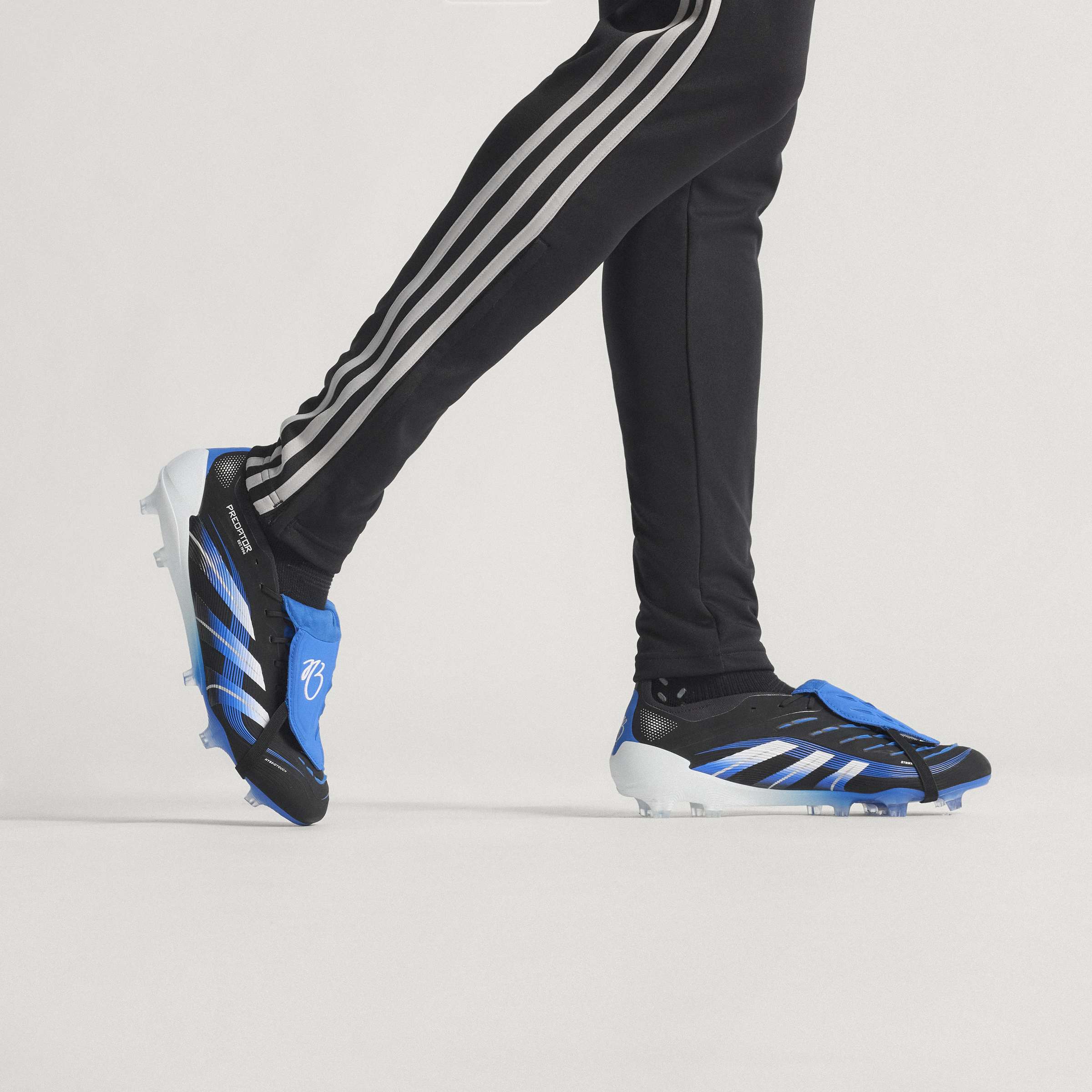 adidas Predator Elite JB Fold-Over Tongue FG Men's Soccer Cleats - Black/White/Blue