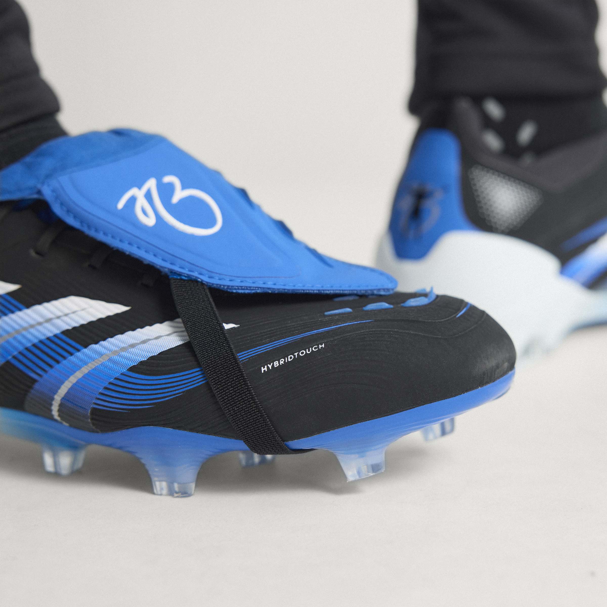 adidas Predator Elite JB Fold-Over Tongue FG Men's Soccer Cleats - Black/White/Blue