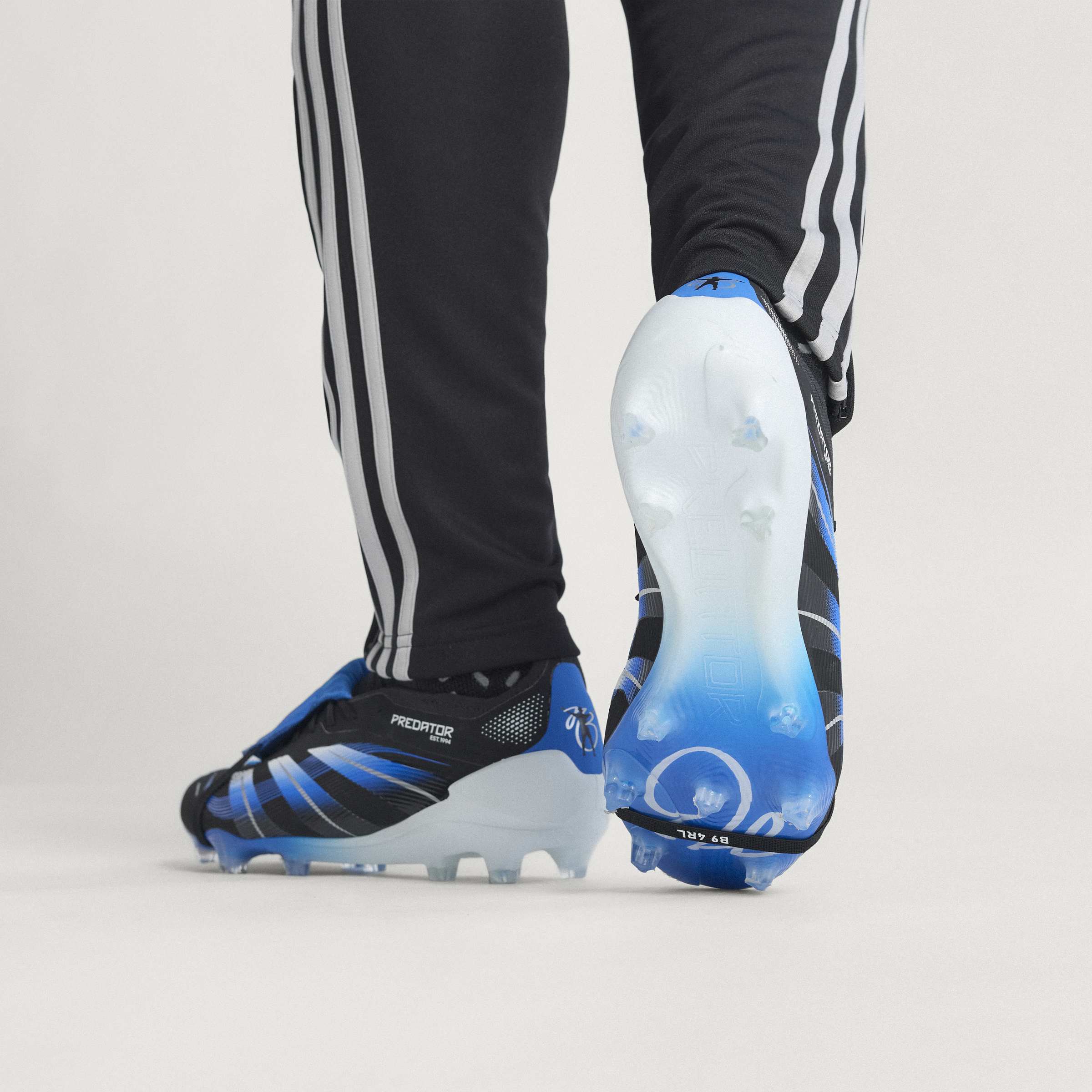 adidas Predator Elite JB Fold-Over Tongue FG Men's Soccer Cleats - Black/White/Blue
