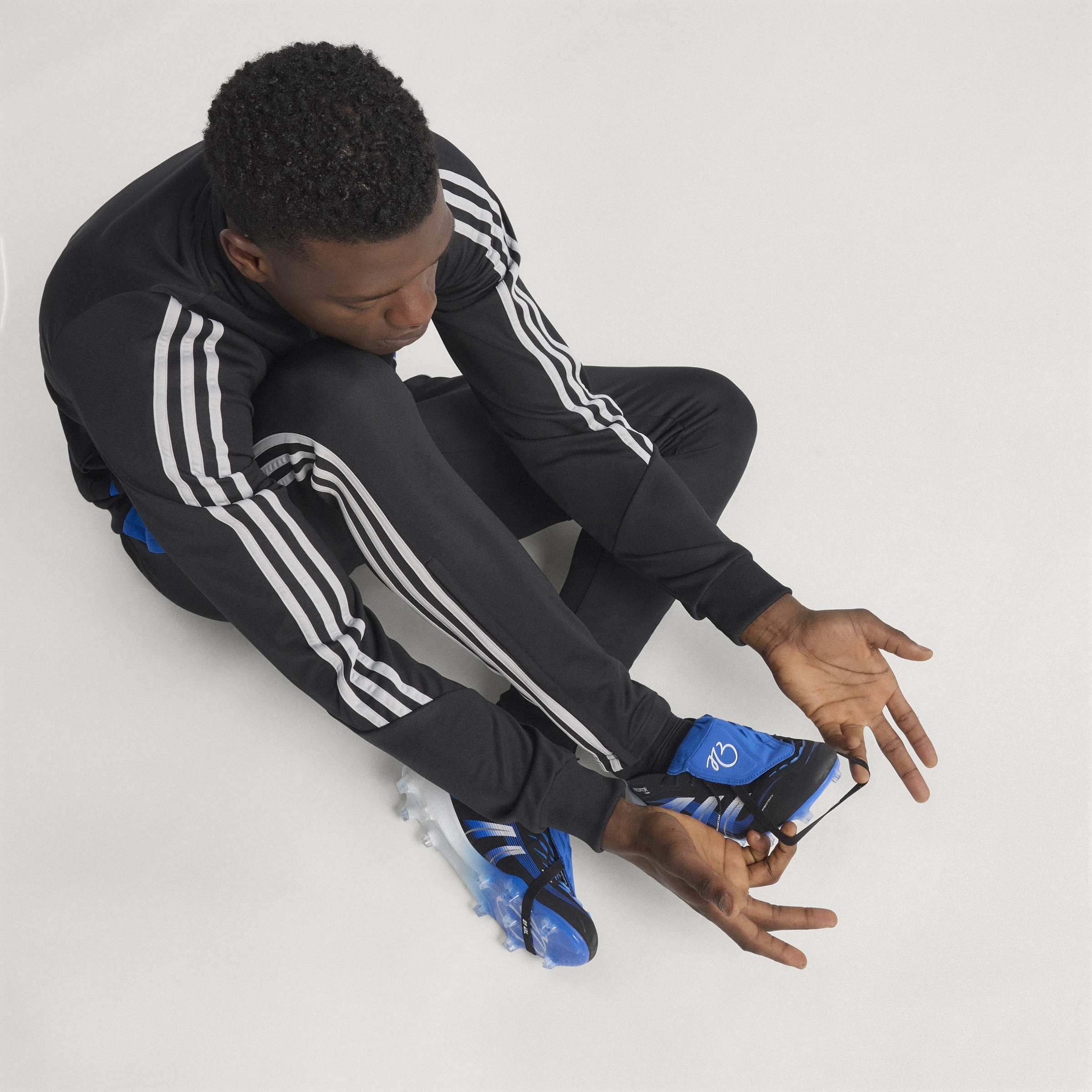 adidas Predator Elite JB Fold-Over Tongue FG Men's Soccer Cleats - Black/White/Blue