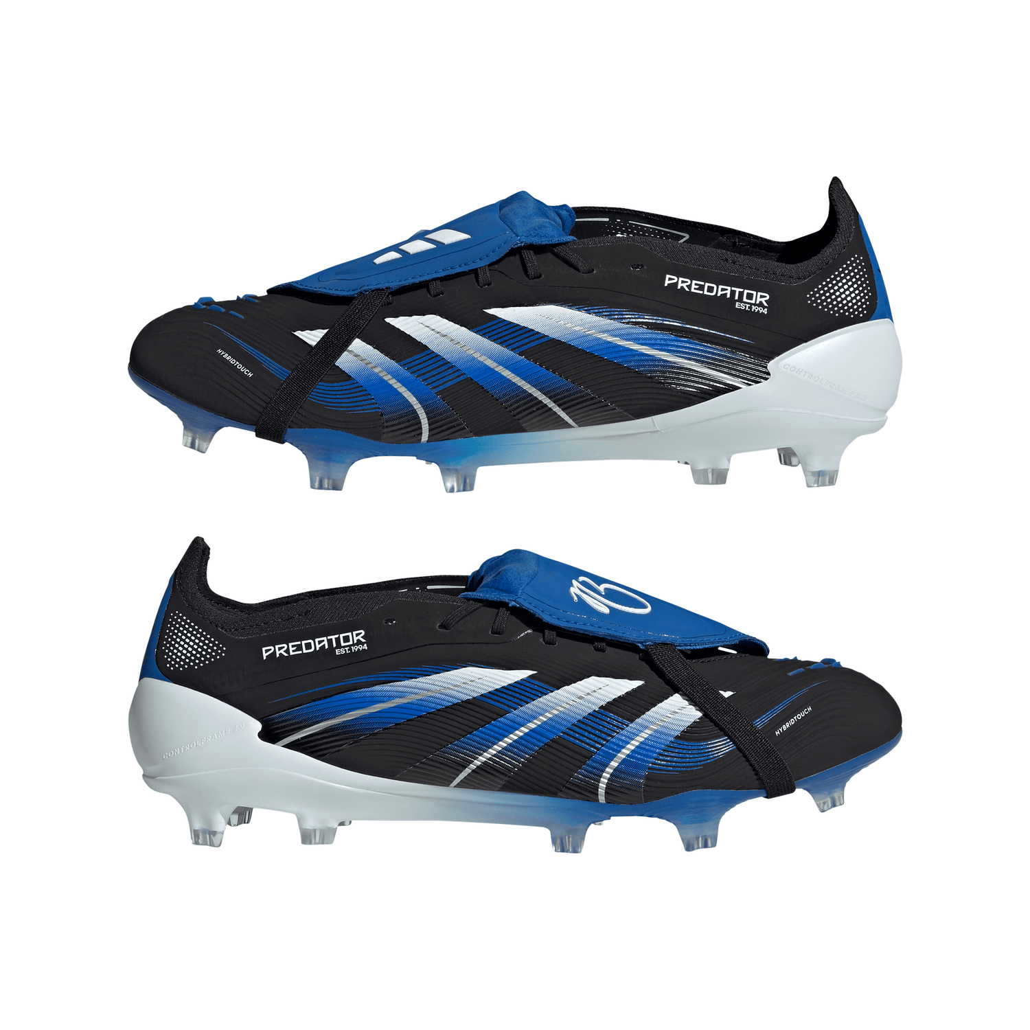 adidas Predator League JB Fold-Over Tongue FG/MG Men's Soccer Cleats - Black/White/Blue