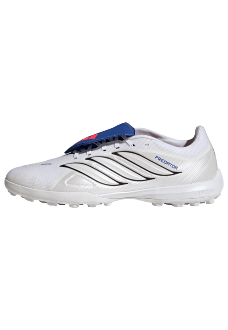 adidas Predator League Fold-Over Tongue TF Turf Men's Soccer Cleats - White/Zero Metallic/Blue