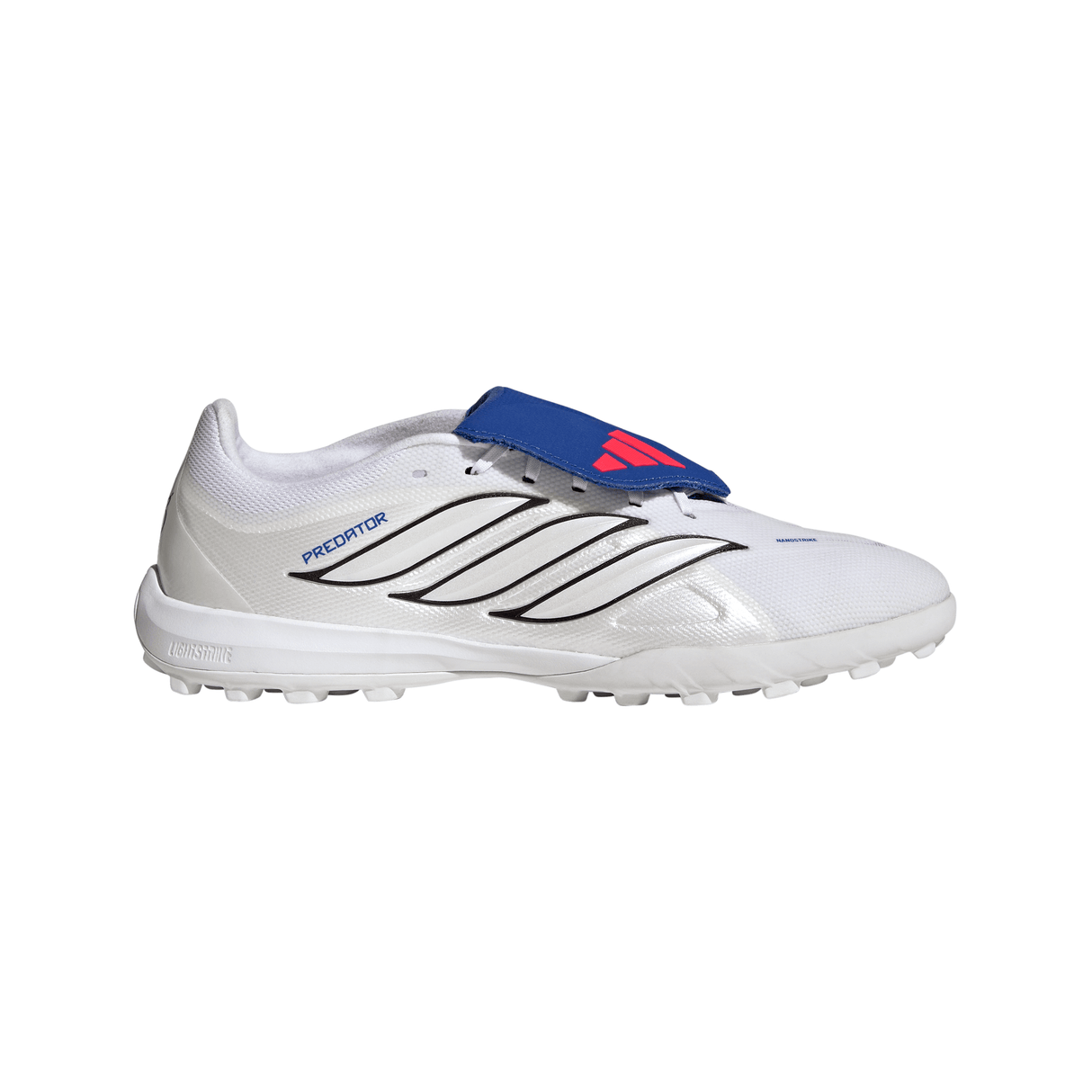 adidas Predator League Fold-Over Tongue TF Turf Men's Soccer Cleats - White/Zero Metallic/Blue