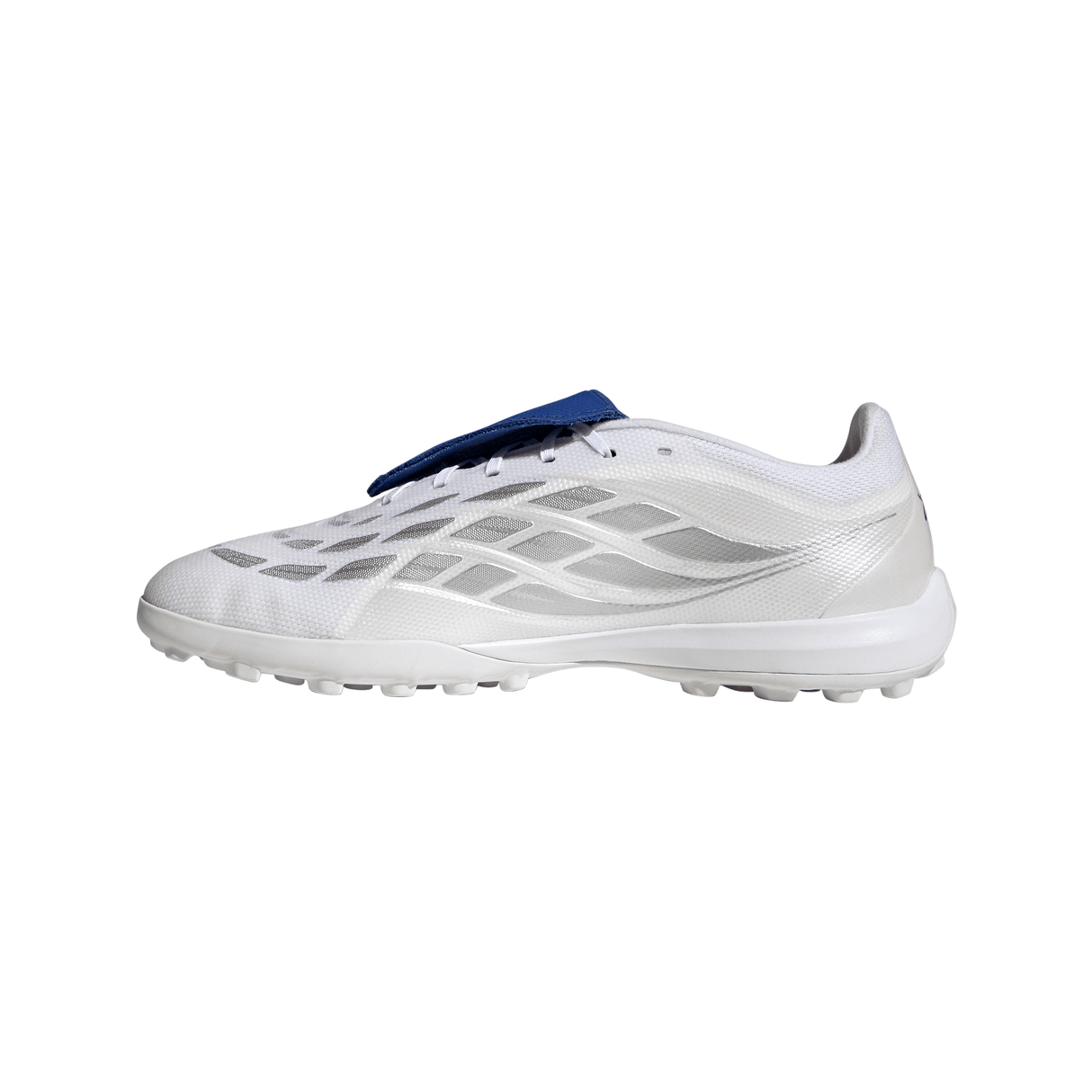 adidas Predator League Fold-Over Tongue TF Turf Men's Soccer Cleats - White/Zero Metallic/Blue