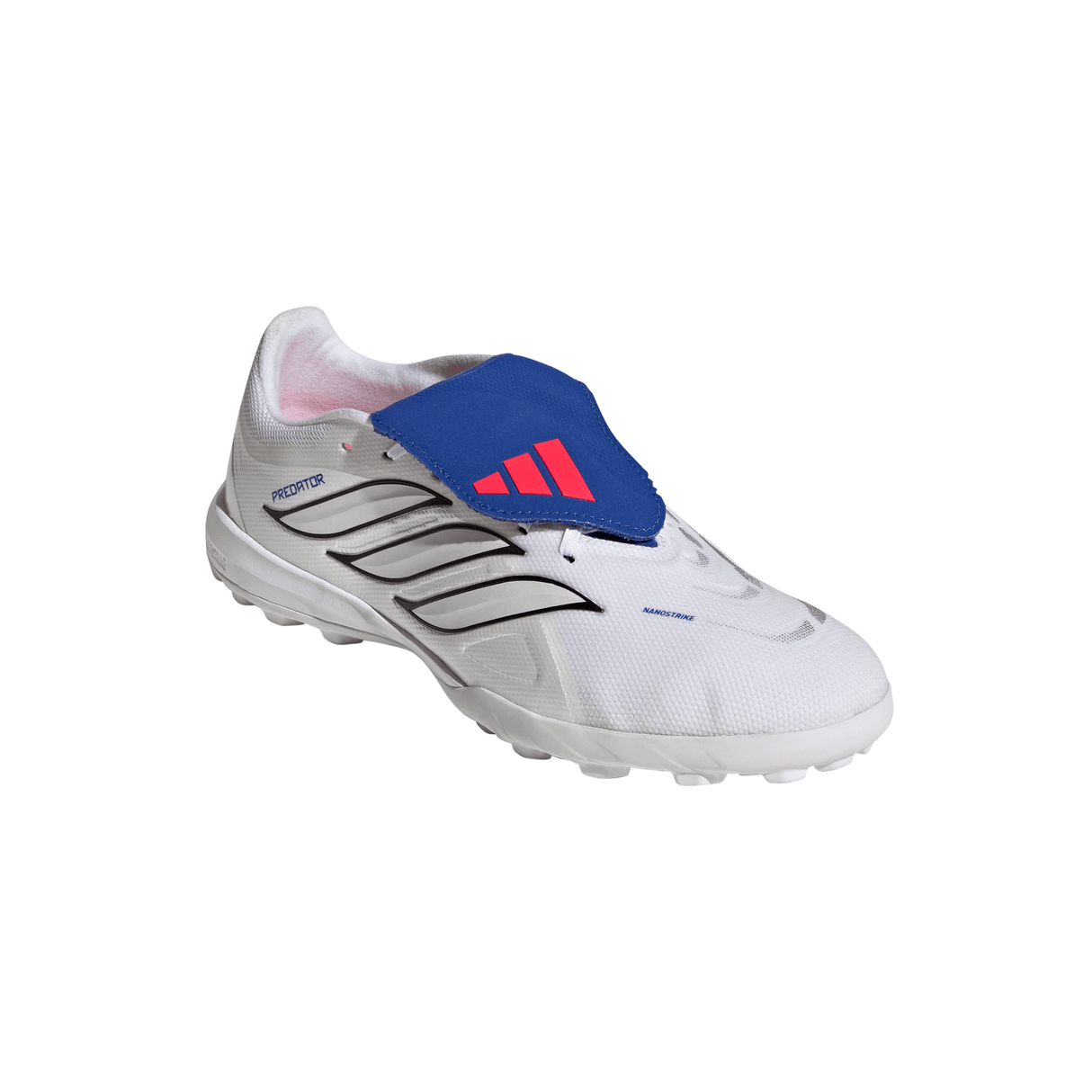 adidas Predator League Fold-Over Tongue TF Turf Men's Soccer Cleats - White/Zero Metallic/Blue