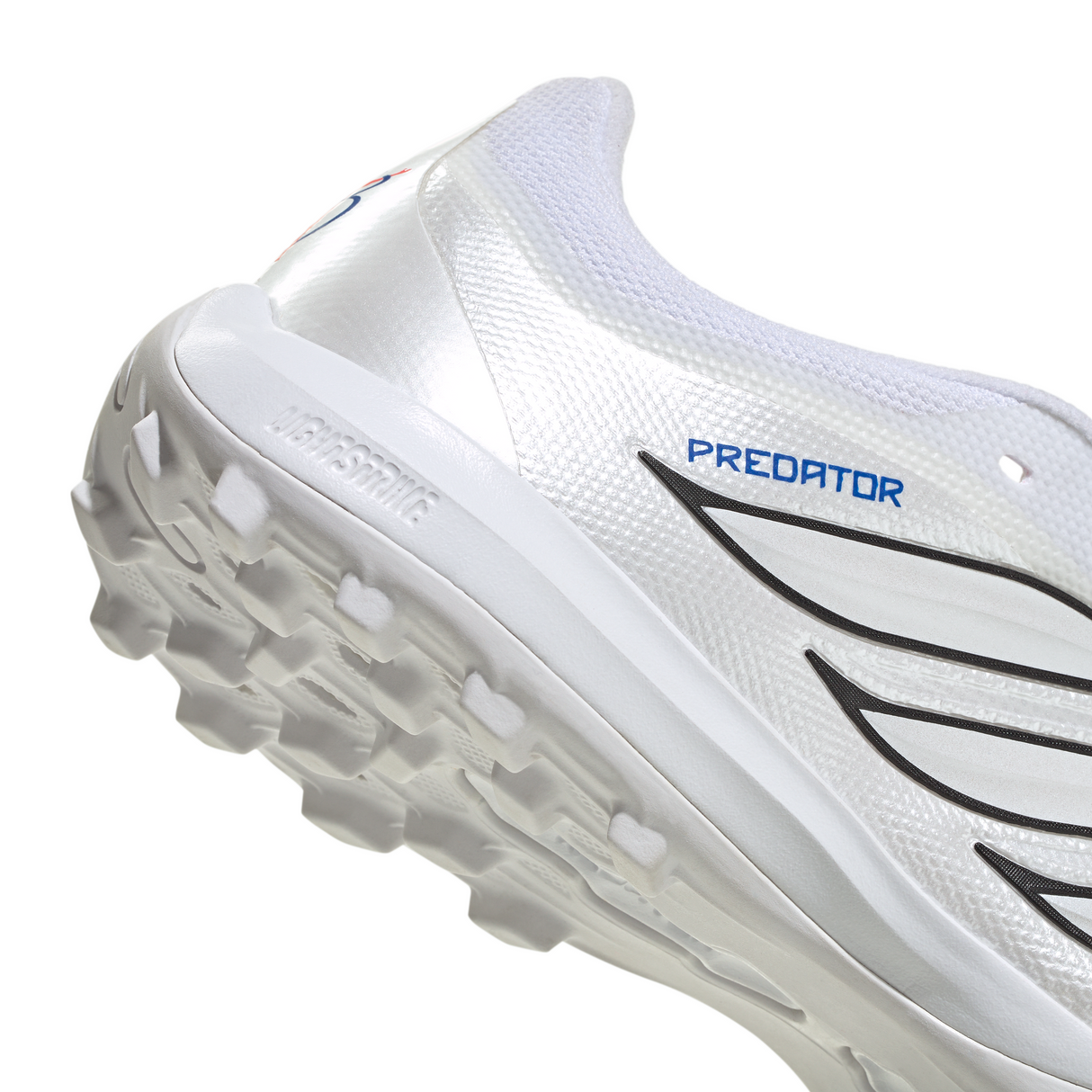 adidas Predator League Fold-Over Tongue TF Turf Men's Soccer Cleats - White/Zero Metallic/Blue