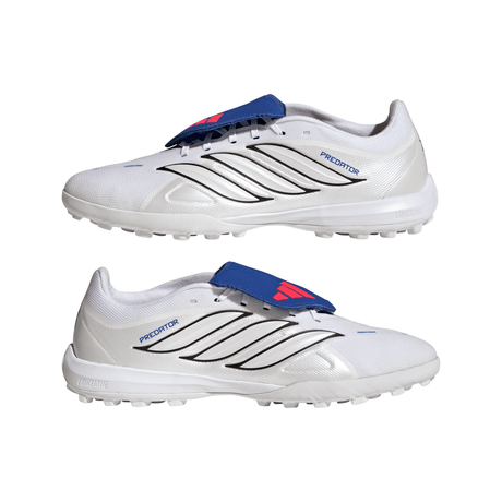 adidas Predator League Fold-Over Tongue TF Turf Men's Soccer Cleats - White/Zero Metallic/Blue