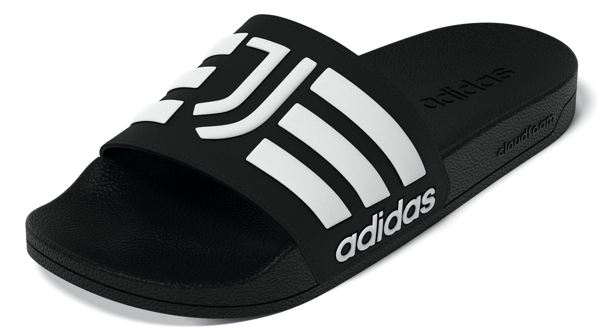 Chanclas de ducha de fútbol Adidas Juventus Adilette - Negro/Blanco