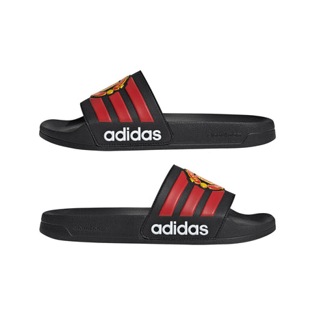 adidas Manchester United Adilette Shower Soccer Slides - Black/Red