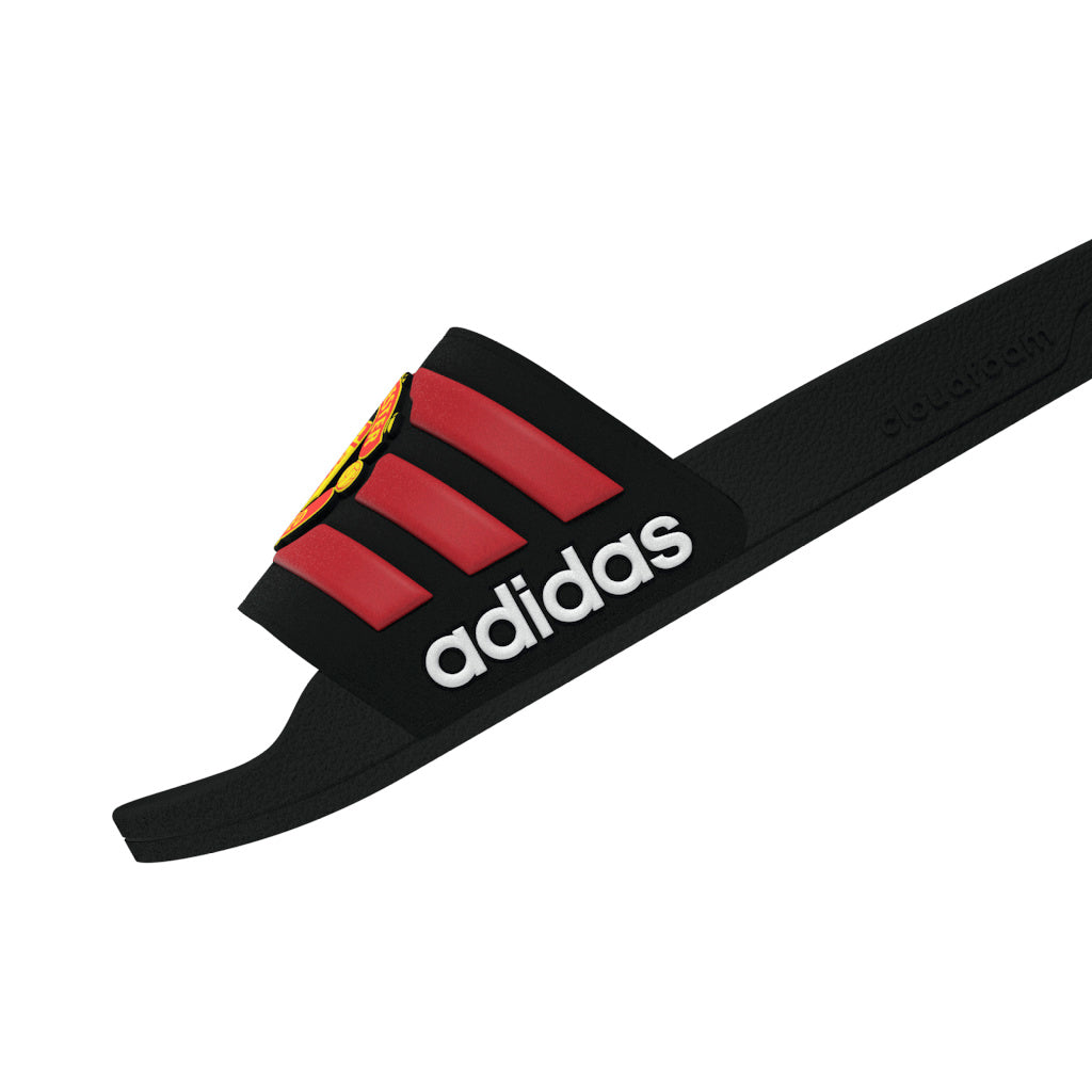 Chanclas de ducha de fútbol Adilette de adidas Manchester United - Negro/Rojo