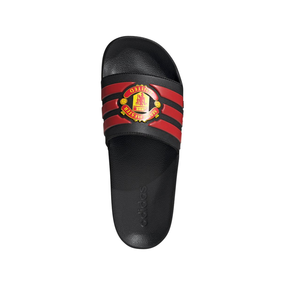Chanclas de ducha de fútbol Adilette de adidas Manchester United - Negro/Rojo