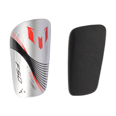 adidas Messi Club Shin Guards Silver/Red/Black