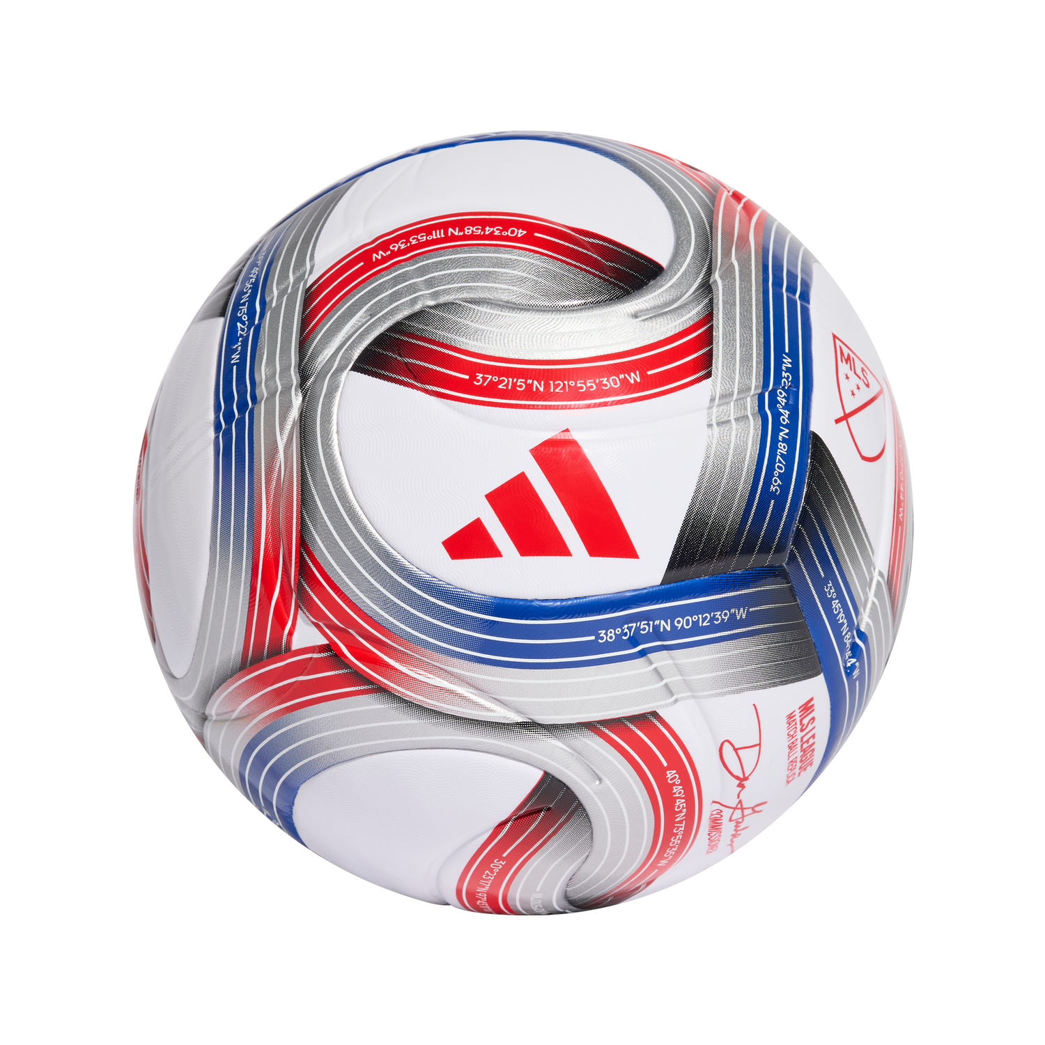 adidas 2026 Major League Soccer League NFHS Ball - White/Royal Blue/Red/Silver