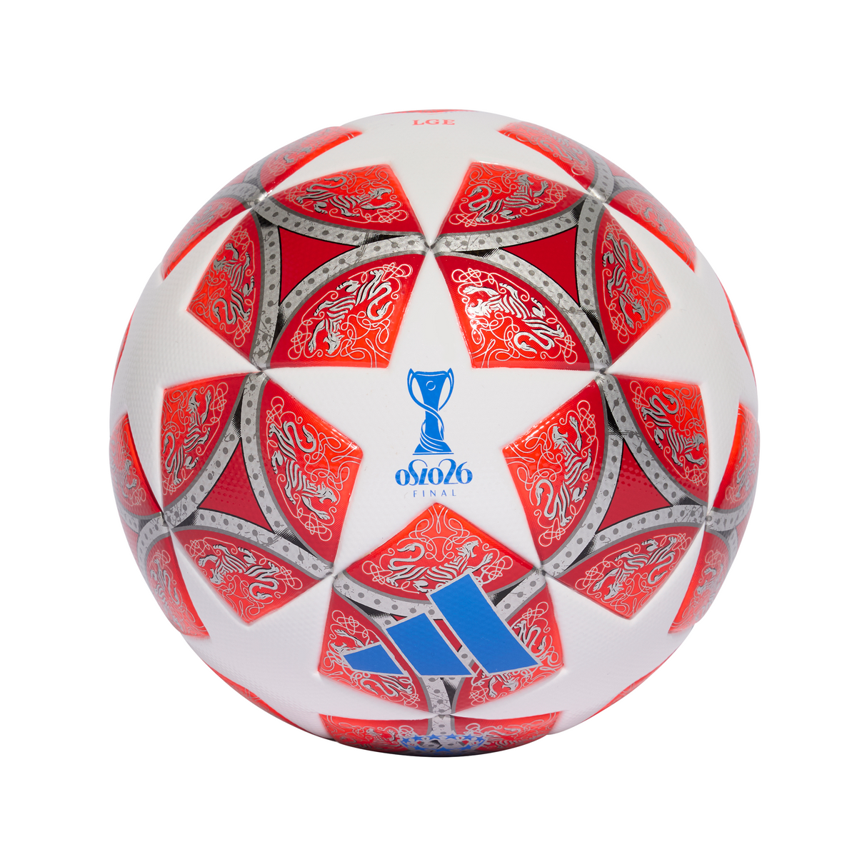 adidas UEFA Women's Champions League Soccer Ball - White/Scarlet