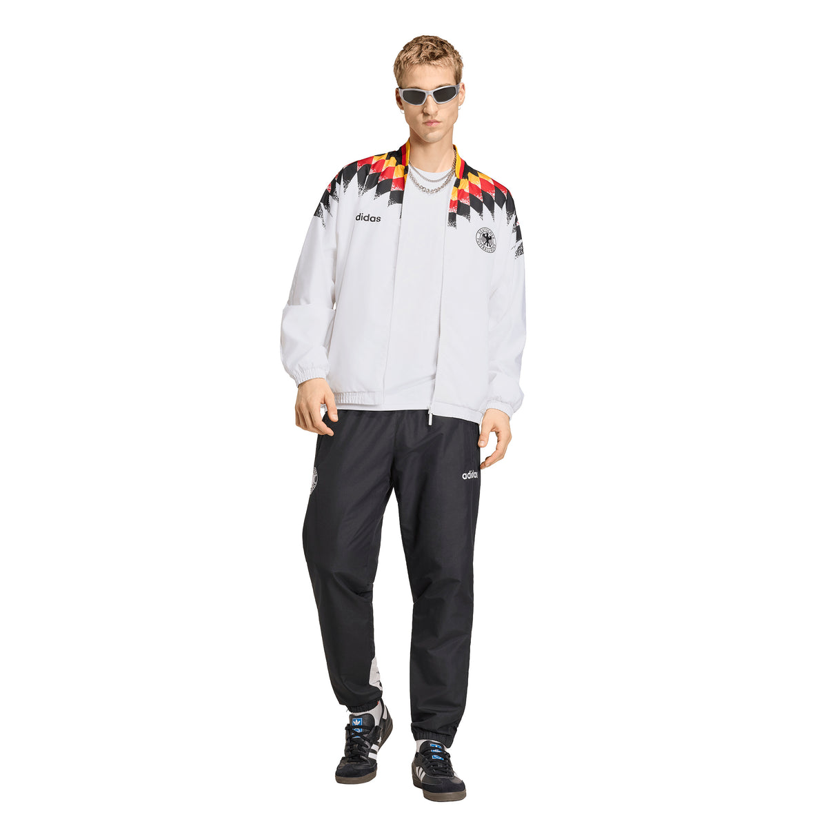Chaqueta de chándal adidas Alemania 1994 de fútbol para hombre - Blanco/Negro/Rojo