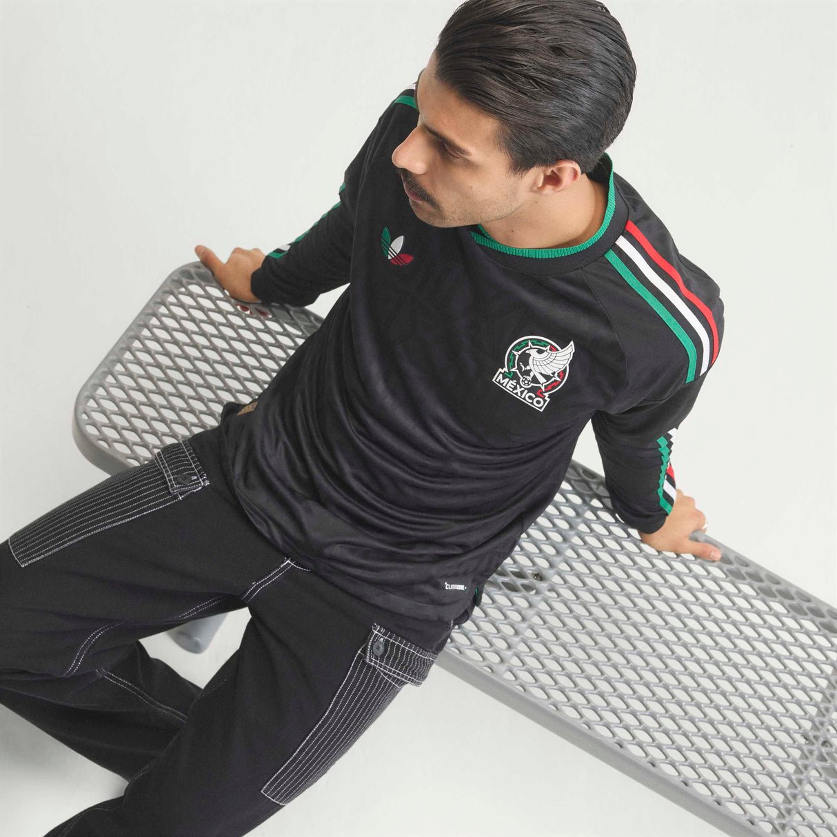 adidas Mexico Third Authentic Long Sleeve Men's Soccer Jersey 26 - Black