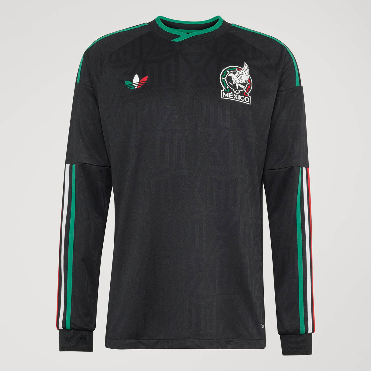 adidas Mexico Third Authentic Long Sleeve Men's Soccer Jersey 26 - Black