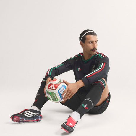 adidas Mexico Third Authentic Long Sleeve Men's Soccer Jersey 26 - Black