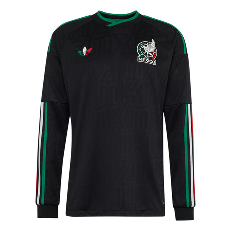 adidas Mexico Third Authentic Long Sleeve Men's Soccer Jersey 26 - Black