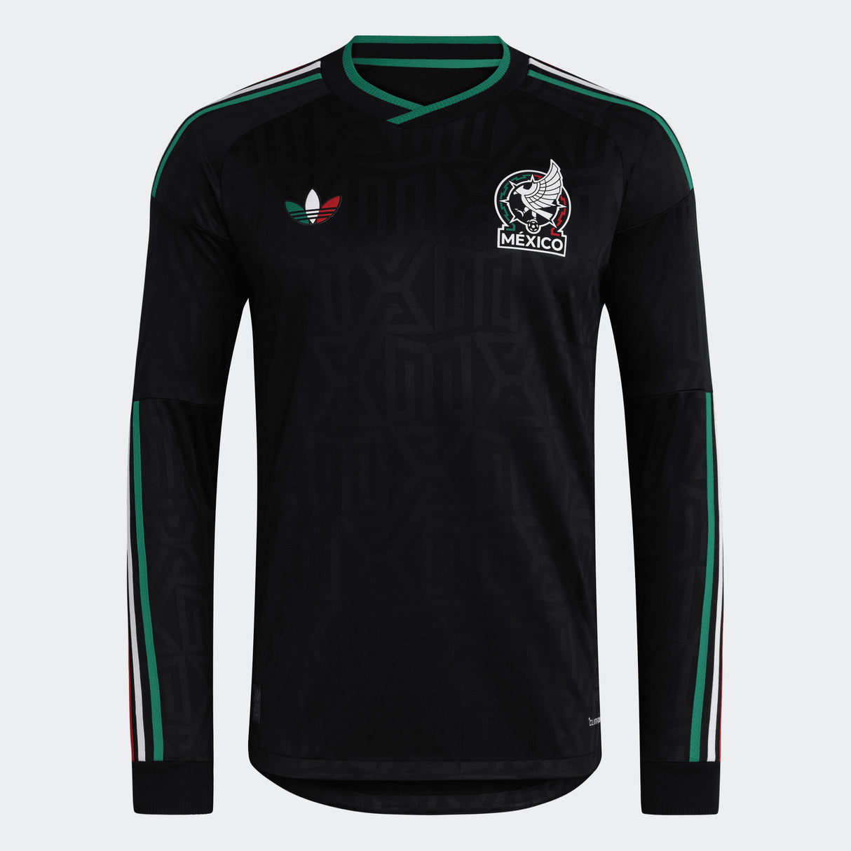 adidas Mexico Third Authentic Long Sleeve Men's Soccer Jersey 26 - Black