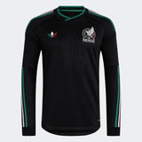 adidas Mexico Third Authentic Long Sleeve Men's Soccer Jersey 26 - Black