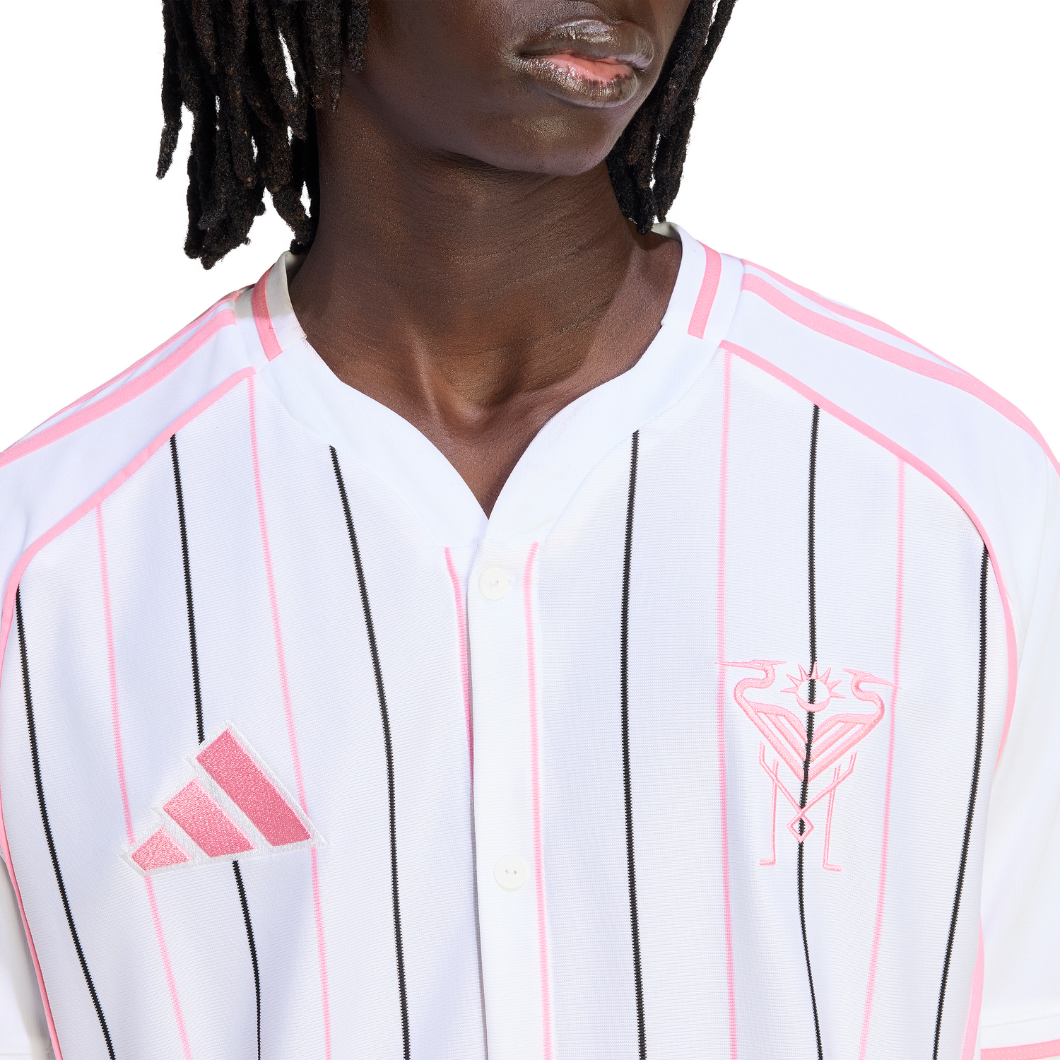 adidas Inter Miami CF Men's Baseball Jersey 2026- White/Pink