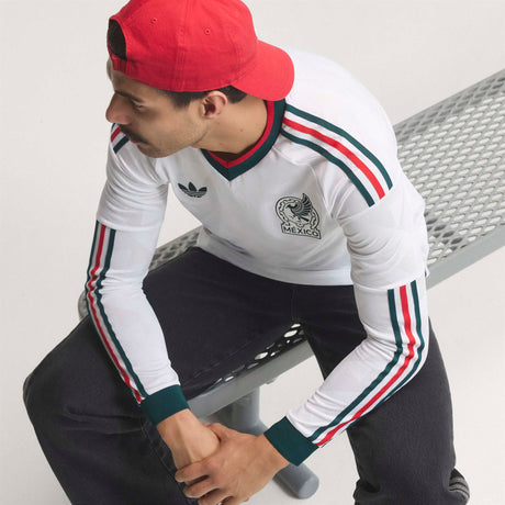 adidas Mexico Away Authentic Long Sleeve Men's Soccer Jersey 2026 - White