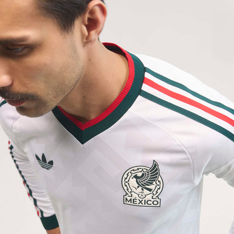 adidas Mexico Away Authentic Long Sleeve Men's Soccer Jersey 2026 - White