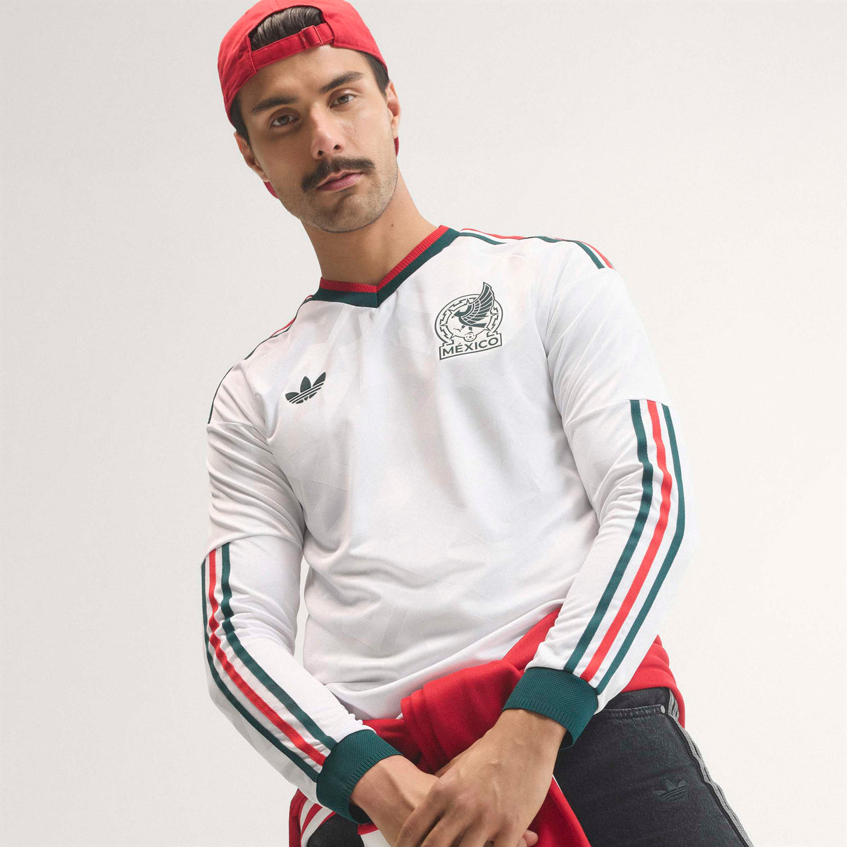 adidas Mexico Away Authentic Long Sleeve Men's Soccer Jersey 2026 - White