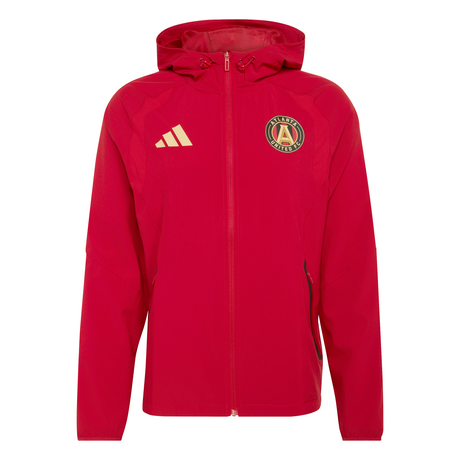 adidas Atlanta United FC Tiro Travel Full Zip Men's Soccer Windbreaker - Red/Gold