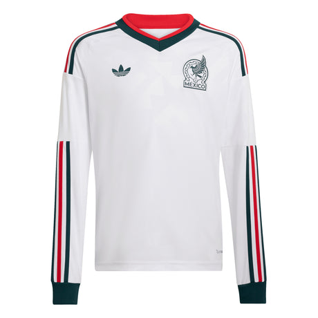 adidas Mexico Away Long Sleeve Youth Soccer Jersey 2026 - White