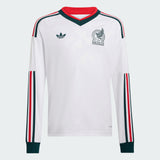 Camiseta de fútbol de manga larga de visitante adidas México para jóvenes 2026 - Blanca