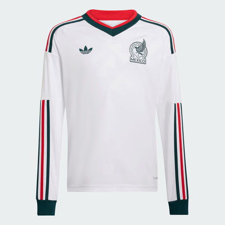 adidas Mexico Away Long Sleeve Youth Soccer Jersey 2026 - White