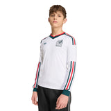 Camiseta de fútbol de manga larga de visitante adidas México para jóvenes 2026 - Blanca