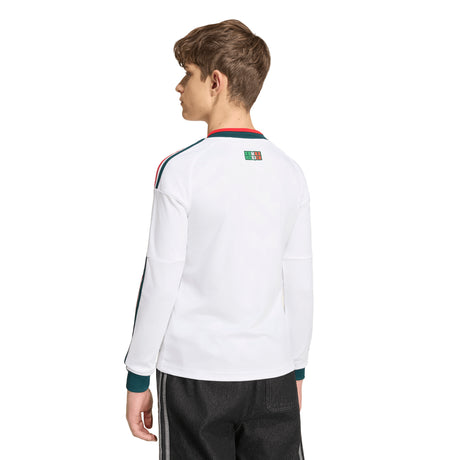 adidas Mexico Away Long Sleeve Youth Soccer Jersey 2026 - White