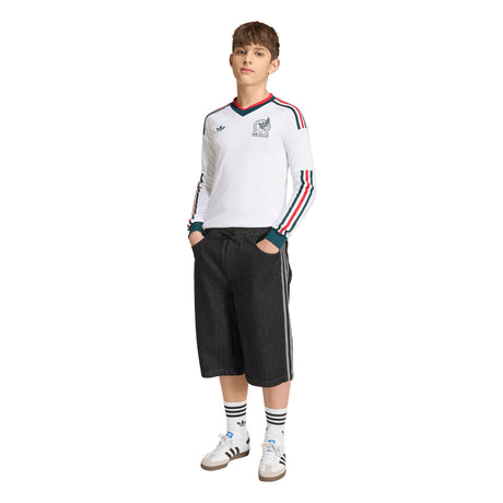 adidas Mexico Away Long Sleeve Youth Soccer Jersey 2026 - White