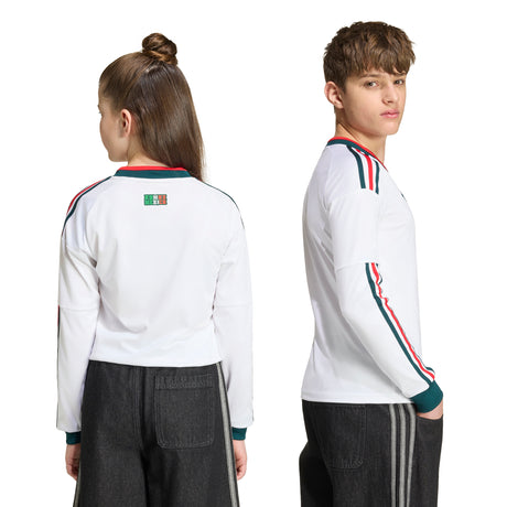 adidas Mexico Away Long Sleeve Youth Soccer Jersey 2026 - White