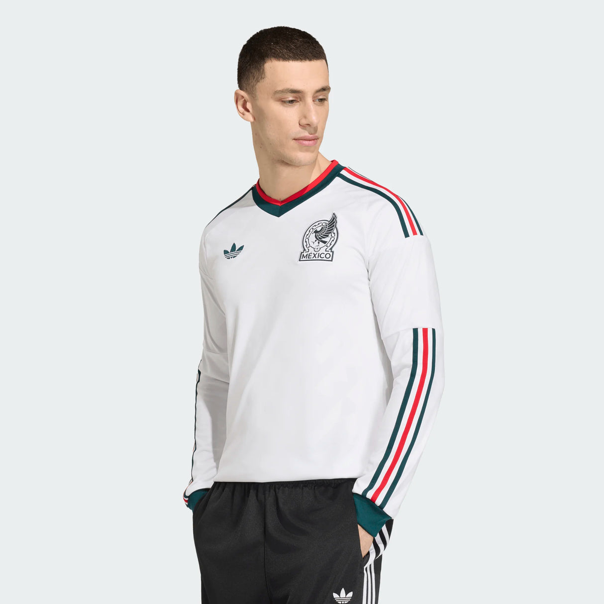 adidas Mexico Away Long Sleeve Men's Soccer Jersey 2026 - White
