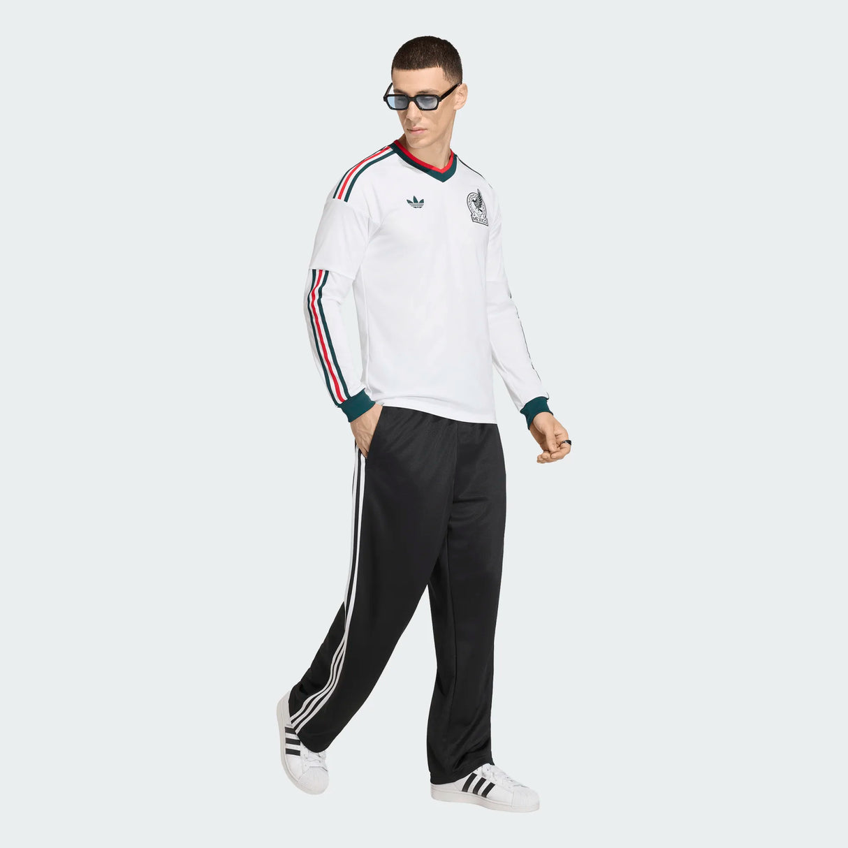 adidas Mexico Away Long Sleeve Men's Soccer Jersey 2026 - White