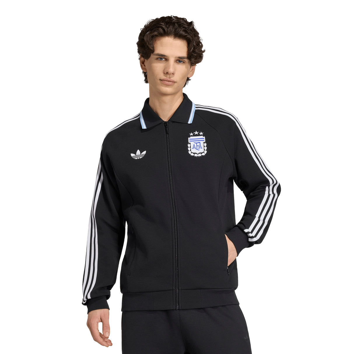 Chaqueta de fútbol adidas Argentina Away Anthem para hombre - Negro