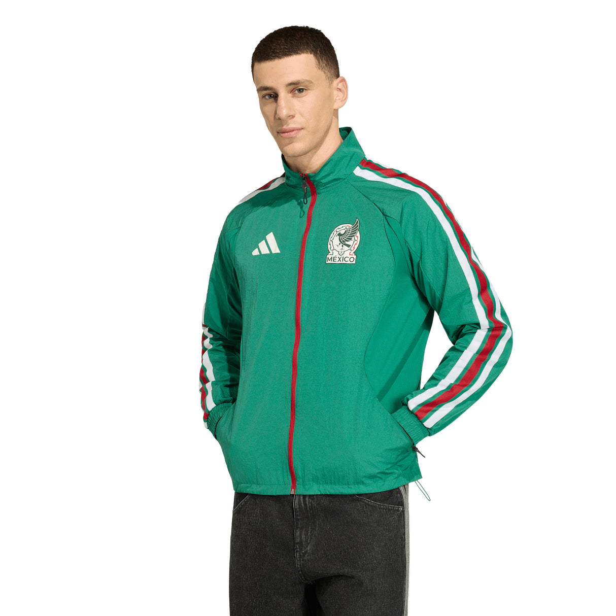 Chaqueta de Fútbol adidas México Home Anthem para Hombre - Verde/Blanco