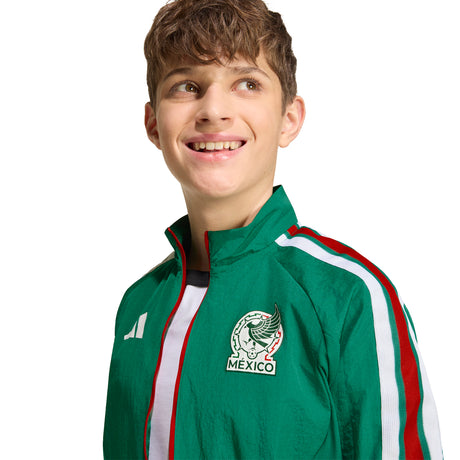 adidas Mexico Home Anthem Youth Soccer Jacket - Green/White