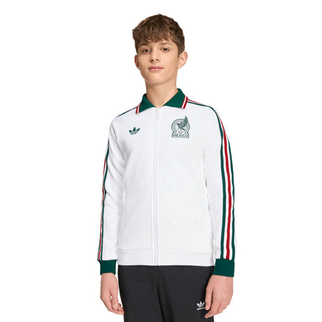 adidas Mexico Away Anthem Youth Soccer Jacket - White
