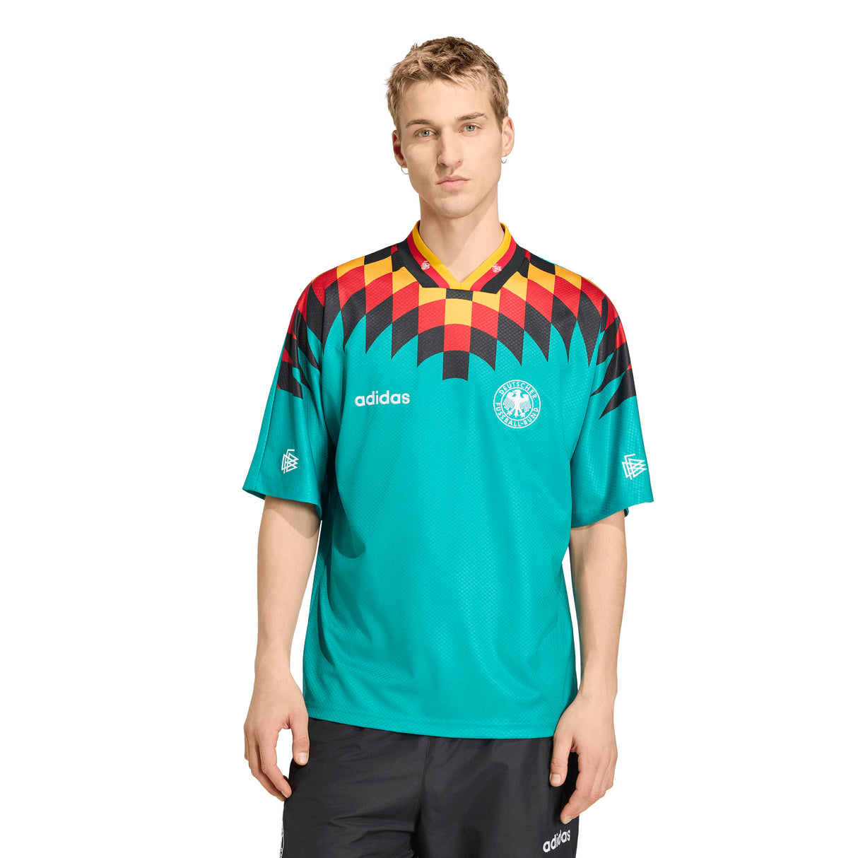 Camiseta de fútbol para hombre adidas Alemania Visitante 1994 - Verde/Negro/Rojo