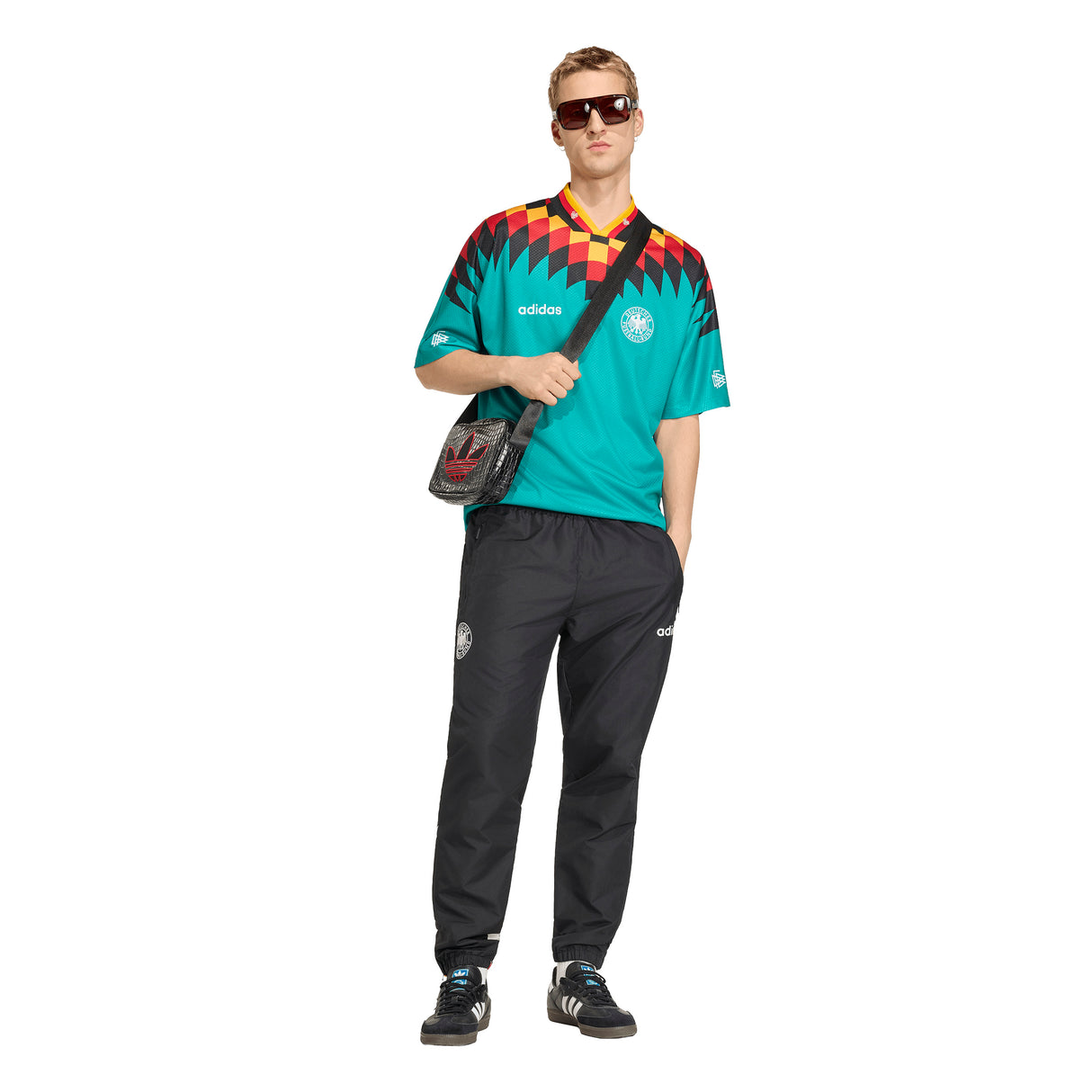 Camiseta de fútbol para hombre adidas Alemania Visitante 1994 - Verde/Negro/Rojo